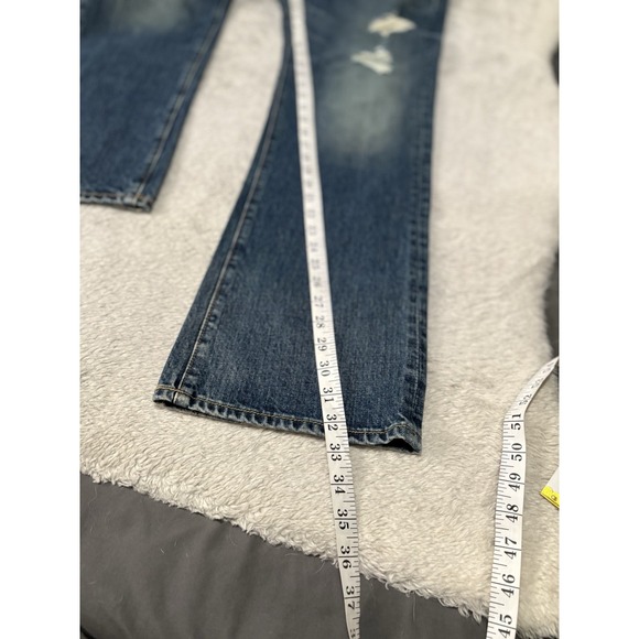 Abercrombie & Fitch Mens 31x32 Denim Jean Distressed Bootcut Straight Button Fly - Picture 3 of 10